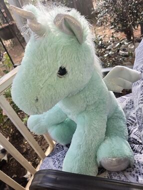 Justice Mint Green Plush Unicorn with White Mane